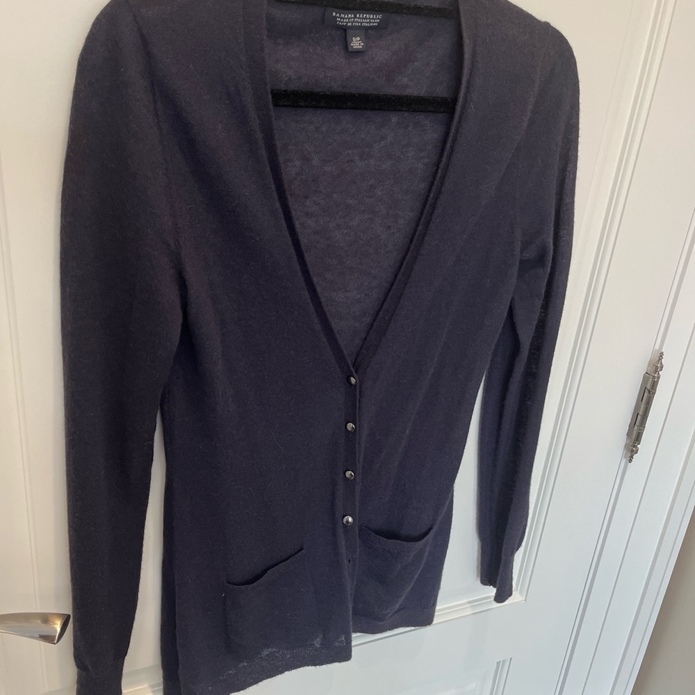 Banana Republic Italian Yarn Alpaca Cardigan – Deep Navy, Excellent Condition